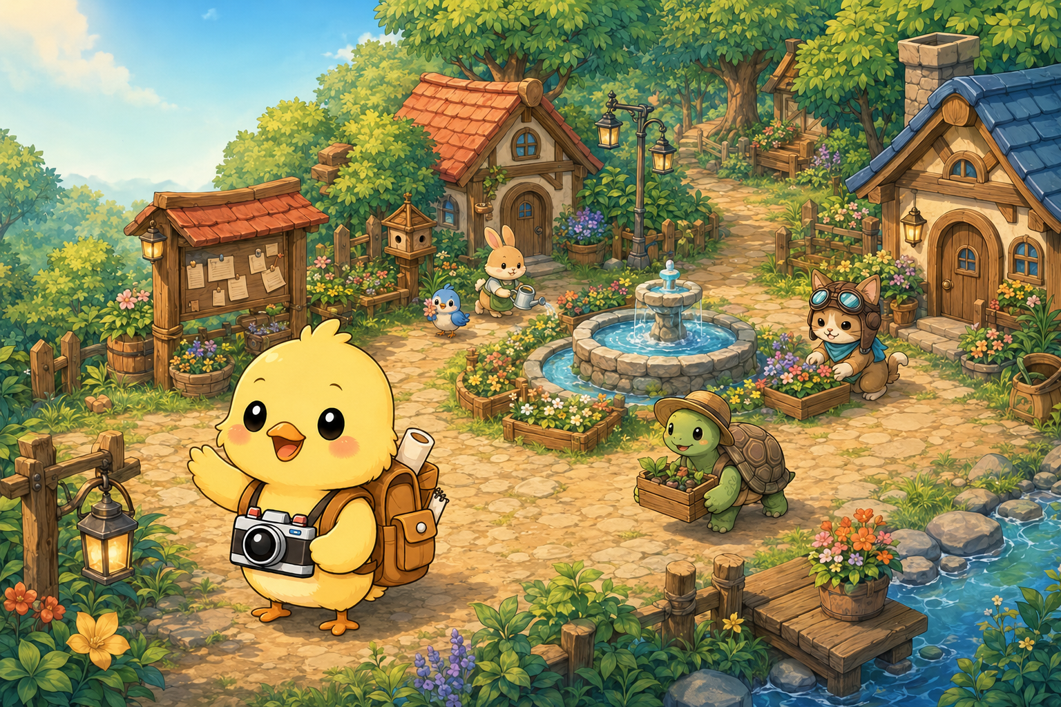 Insight Town square with residents